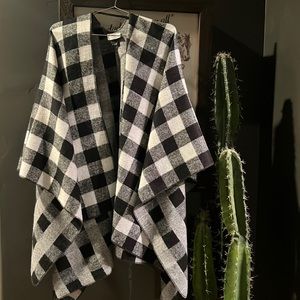 Soft Buffalo check plaid poncho